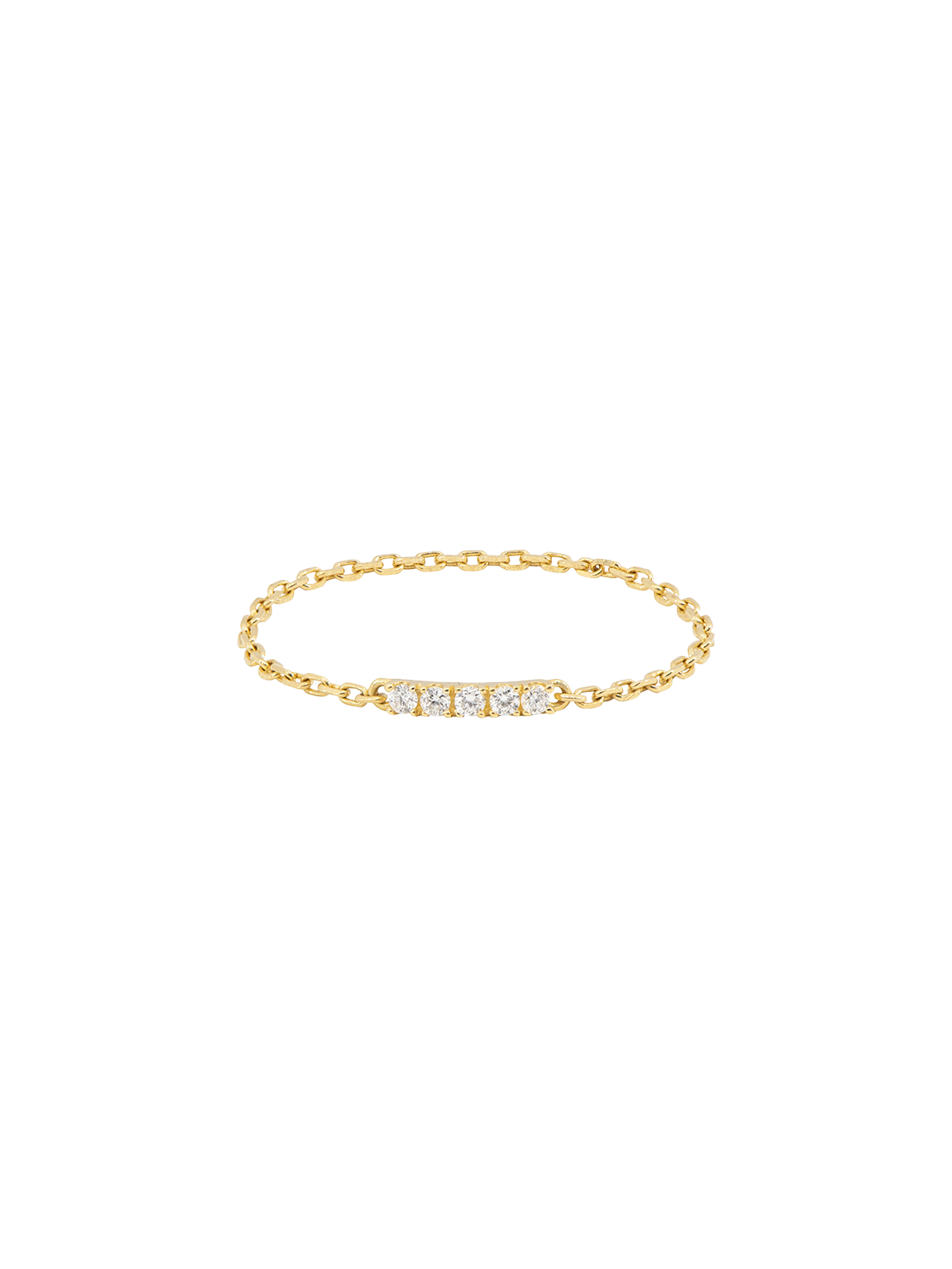 Iris with white diamonds chain ring